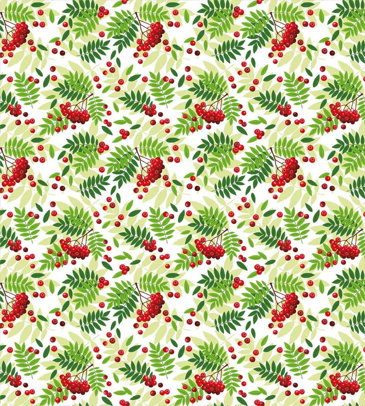 Green Leaves Wild Fruits — Pattern