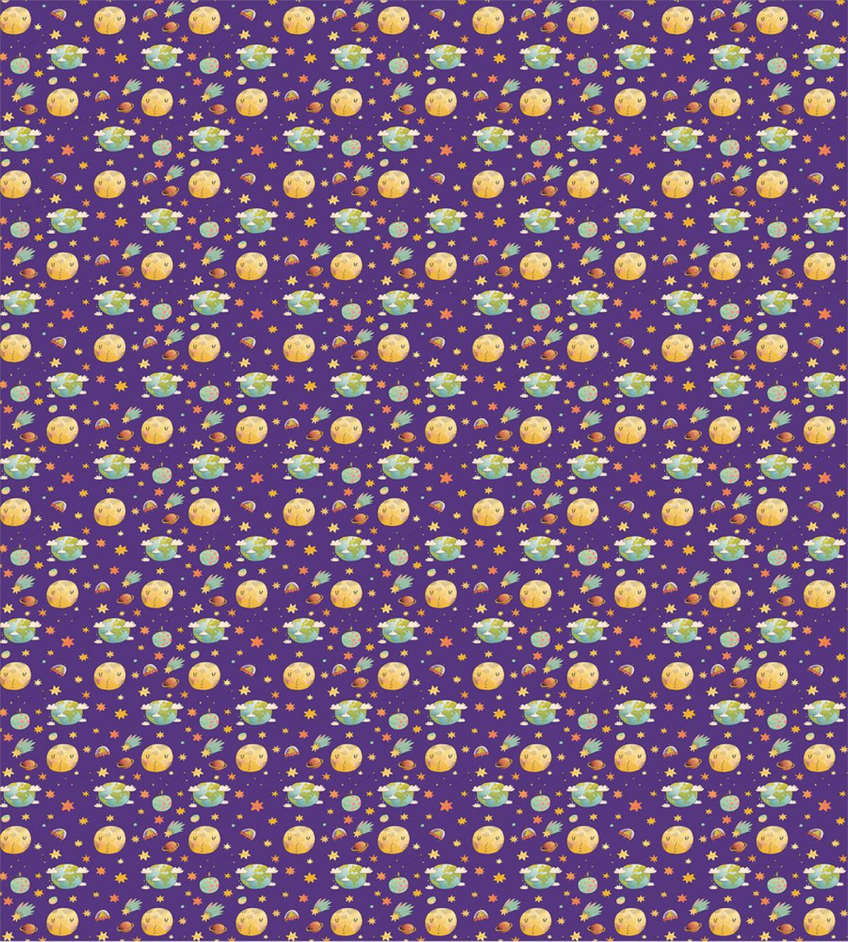 Watercolor Boy in Space — Pattern