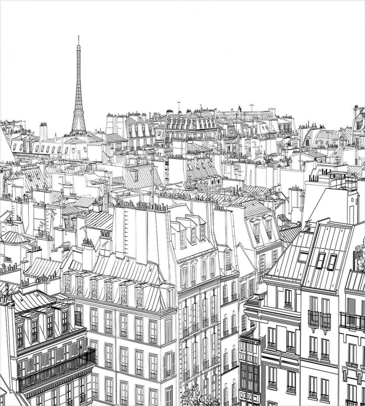Roofs in Paris and Eiffel — Pattern