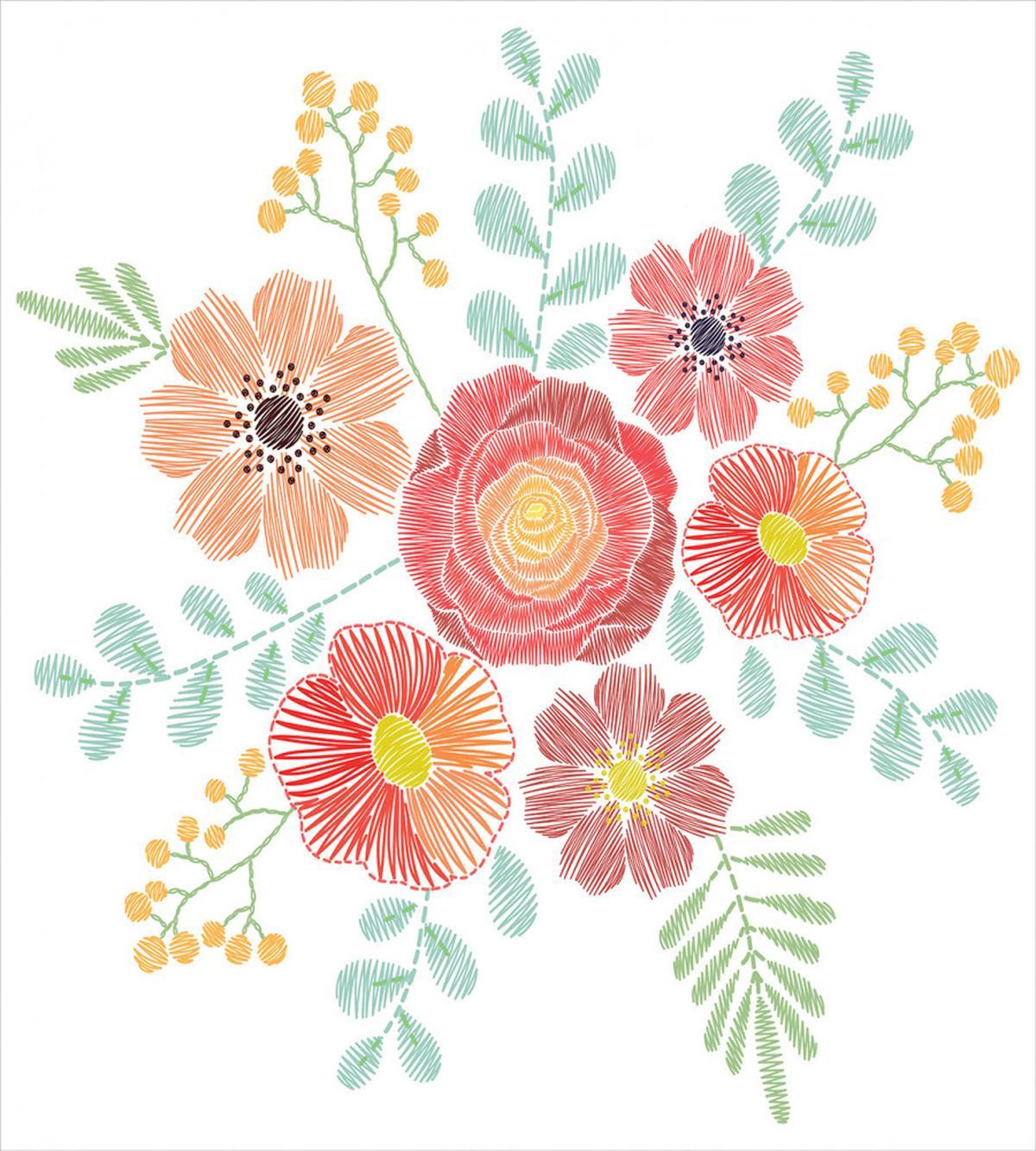 Pastel Folkloric Flowers — Pattern
