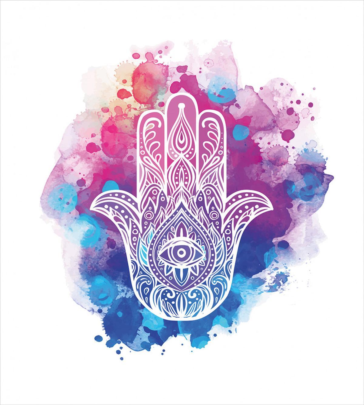 Watercolor Hamsa Art — Pattern