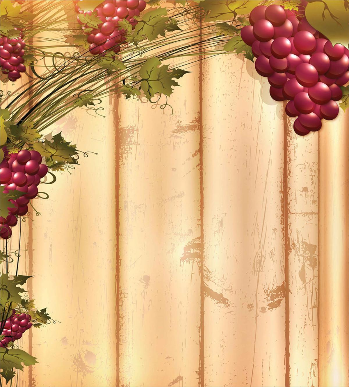Grapes Wooden Illustration — Pattern