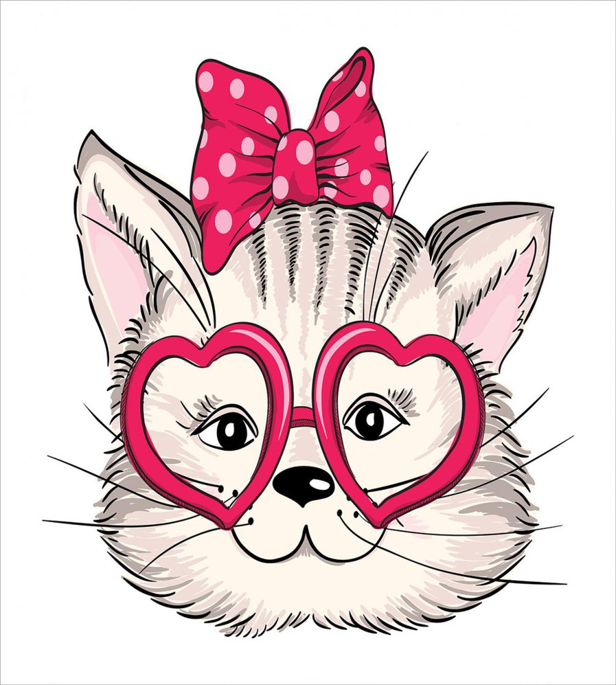 Heart Shape Glasses Bow — Pattern