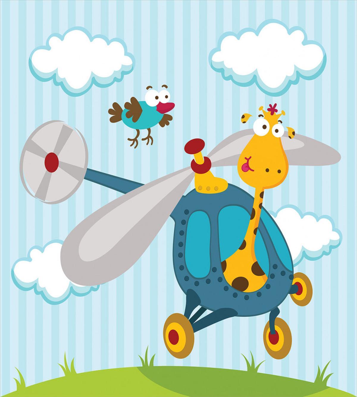 Funny Giraffe and Bird — Pattern