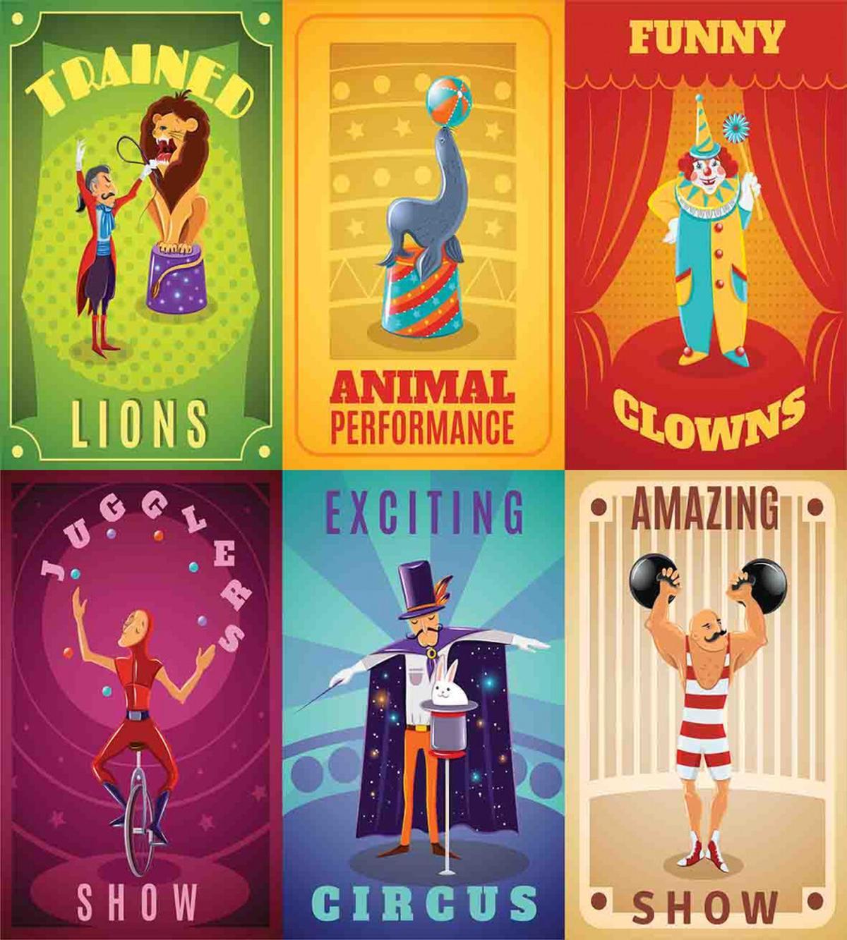 Retro Circus Animals — Pattern