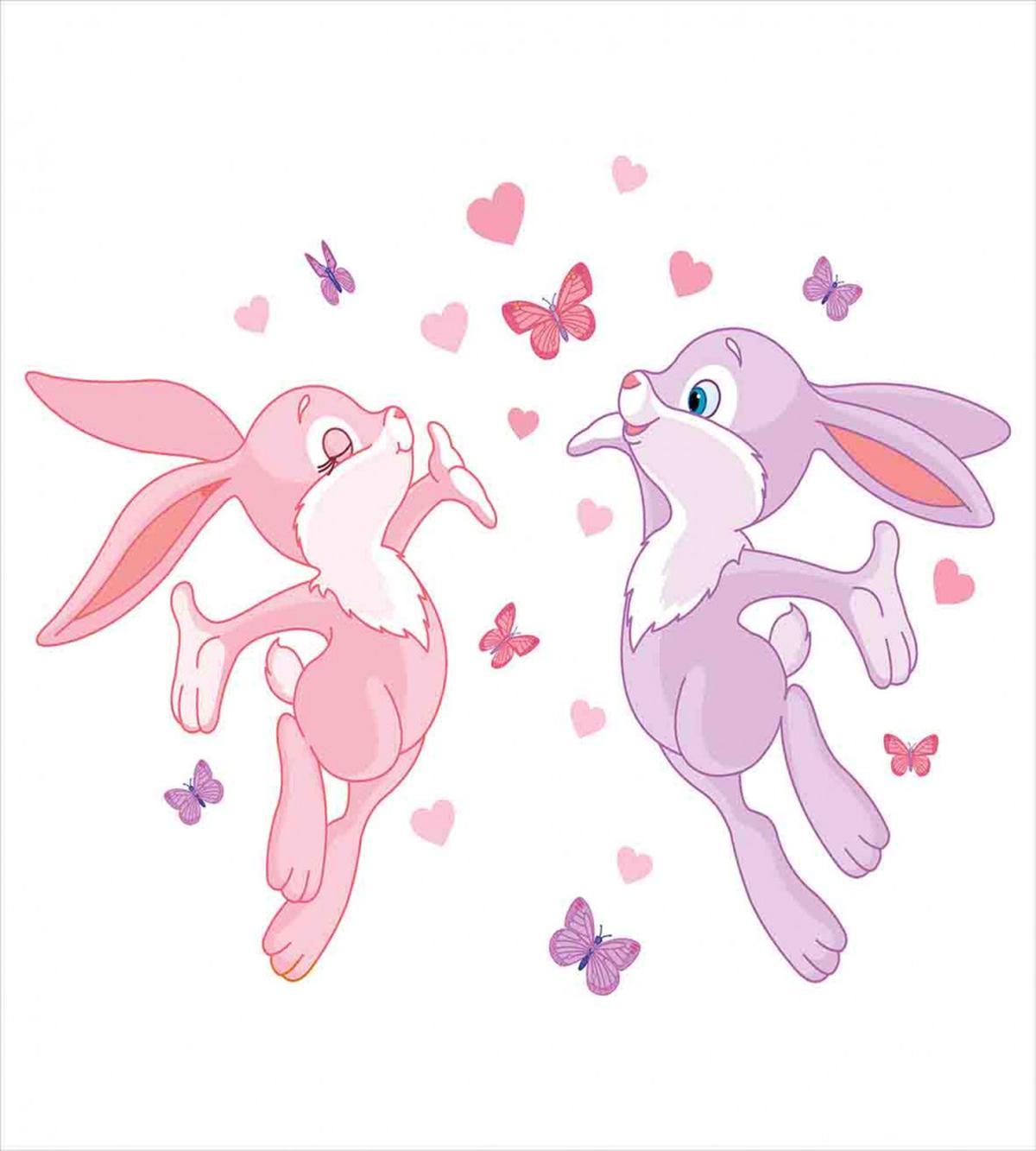 Bunnies Kissing in Air — Pattern