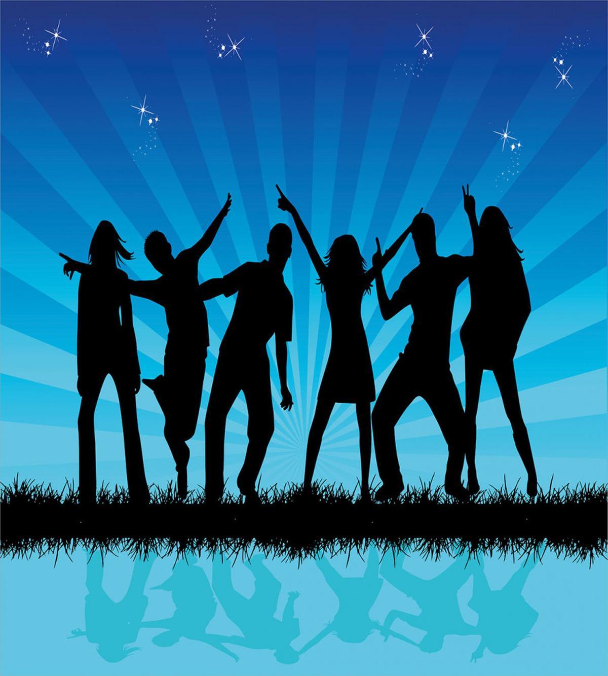 Dancing Crowd Sunrays — Pattern