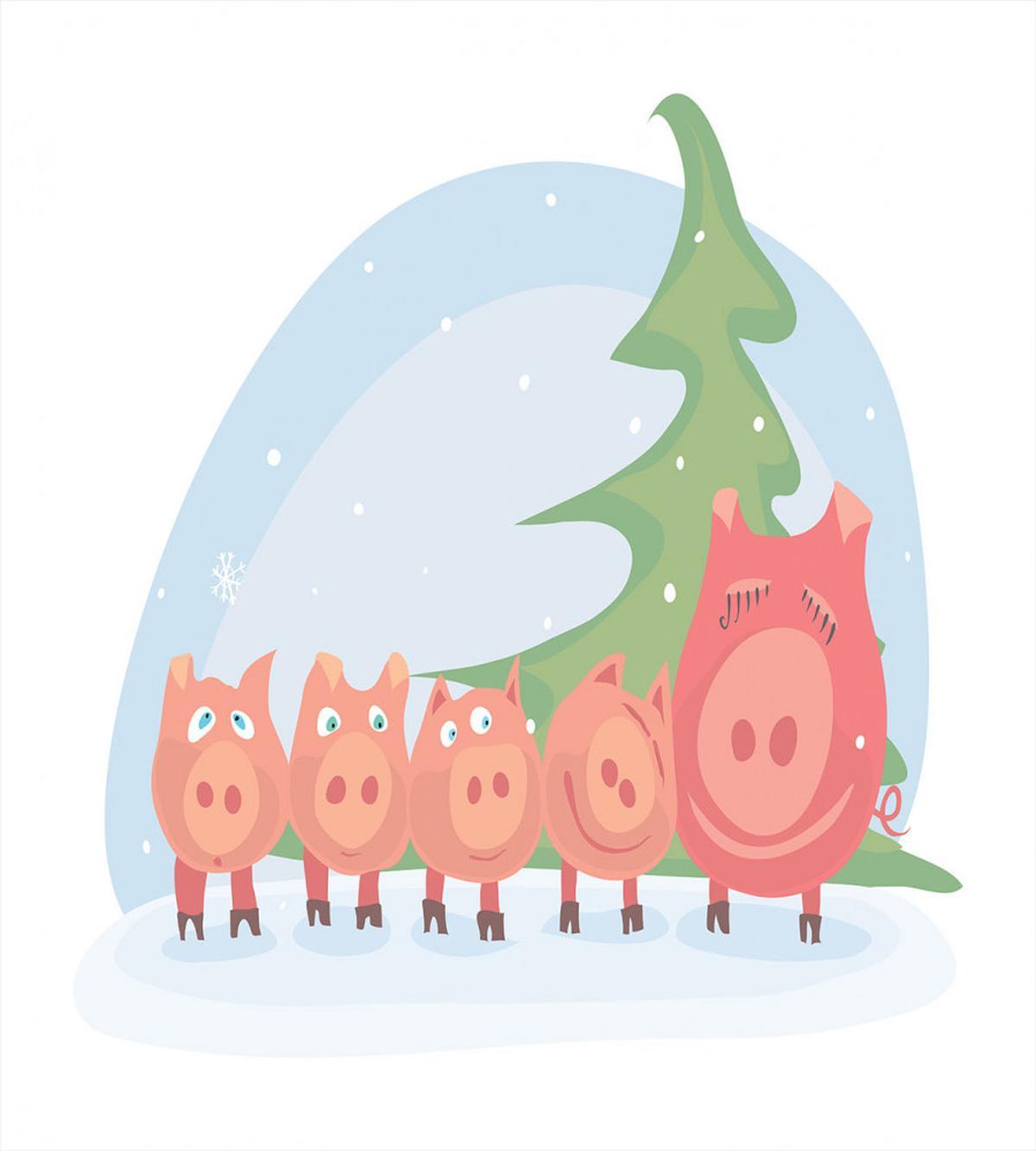 Family Under a Christmas Tree — Pattern