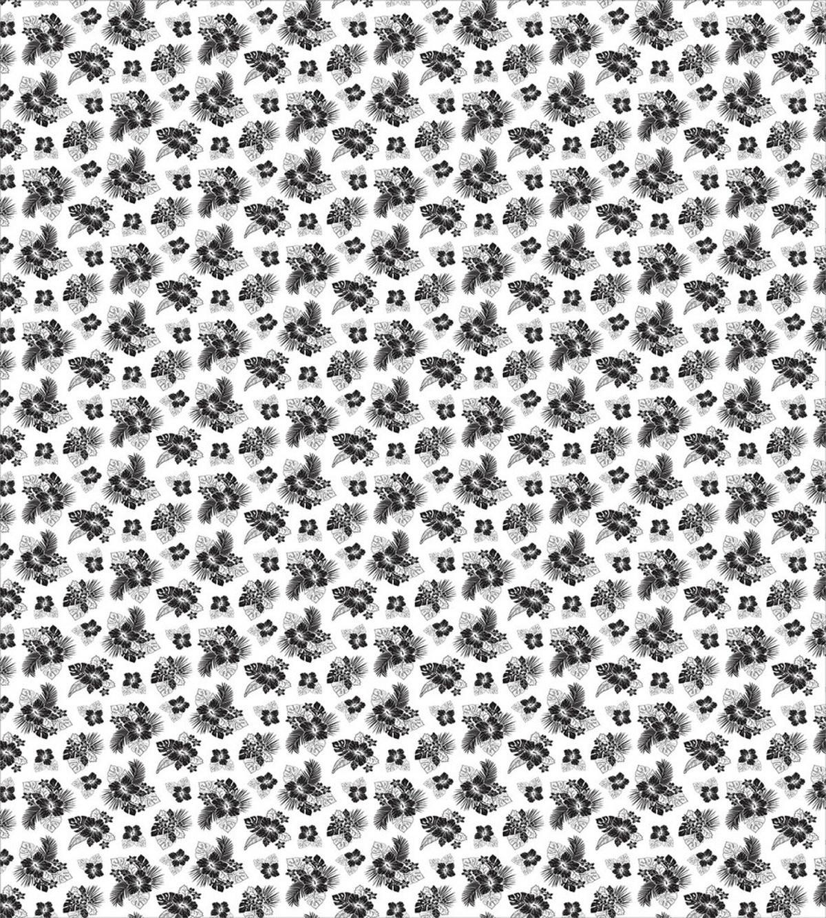 Leafy Hibiscus Pansies Art — Pattern