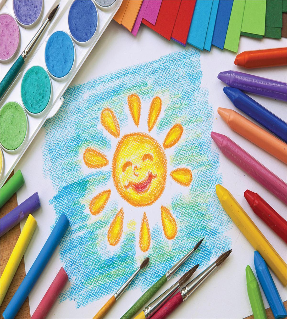 Child's Happy Sun Painting — Pattern