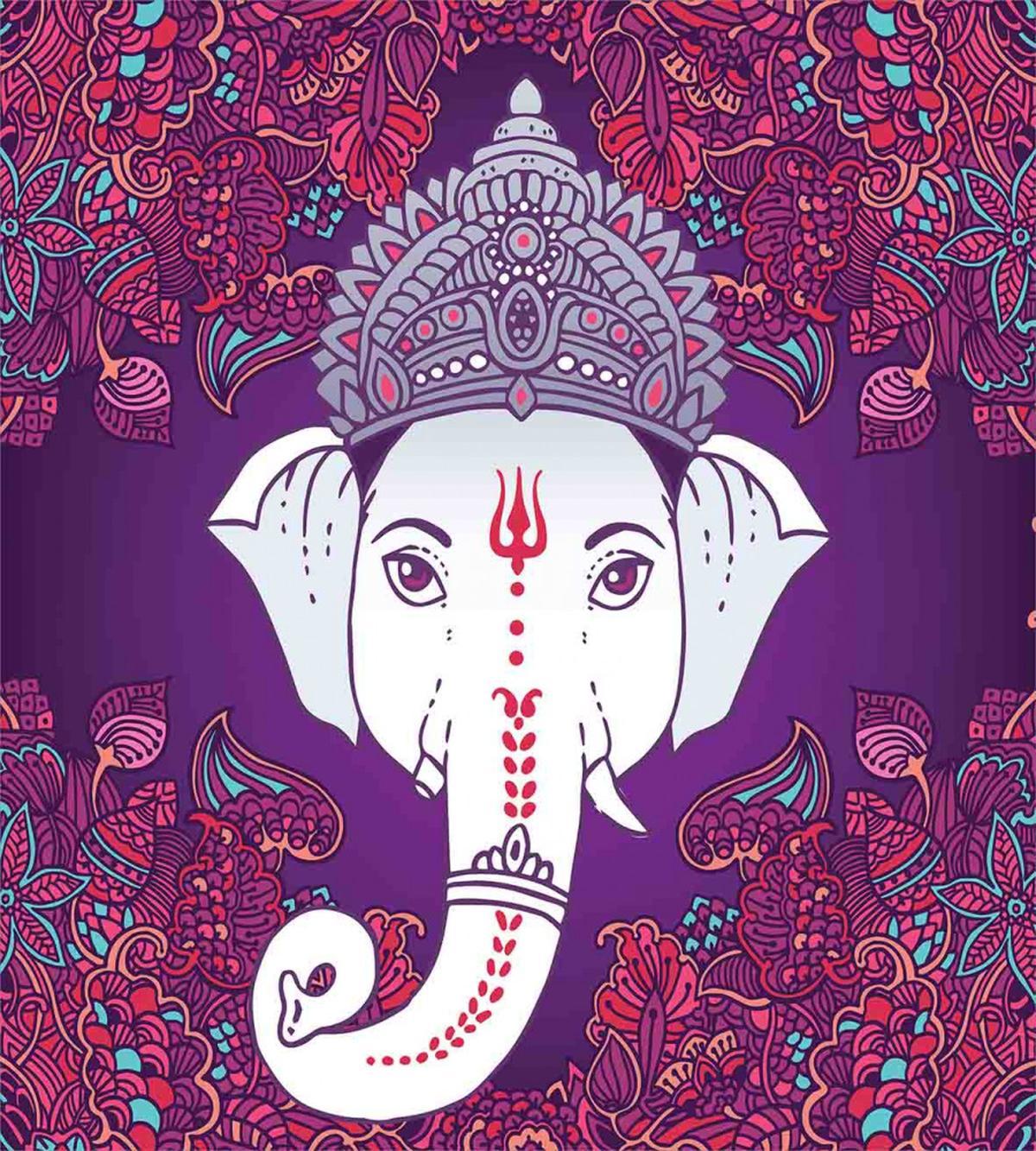 Elephant Floral Design — Pattern