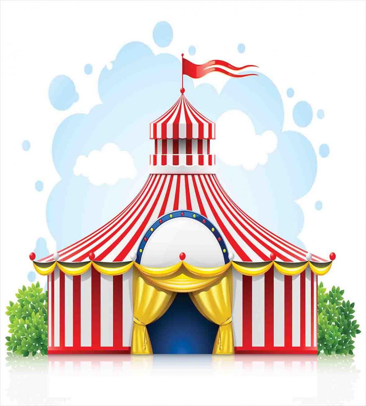 Striped Tent with Flag — Pattern