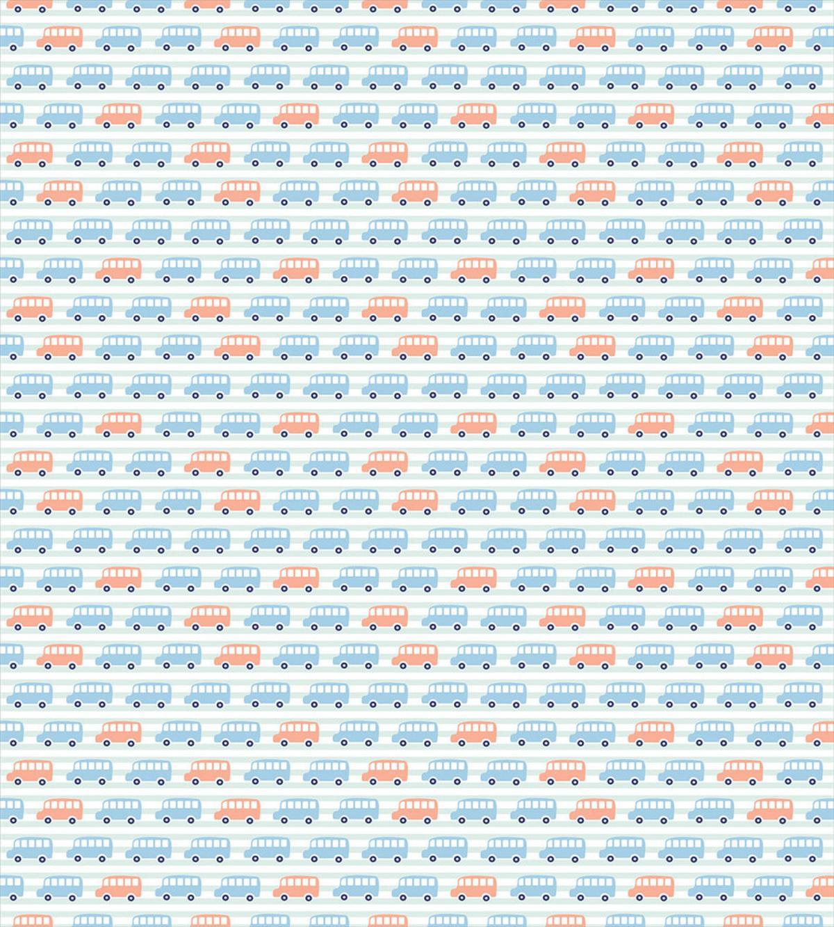 Nursery Theme Buses to Left — Pattern