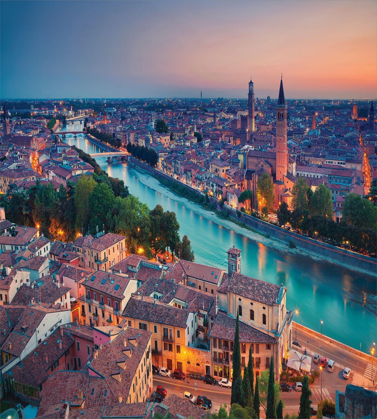 Verona Italy Blue Hour — Pattern