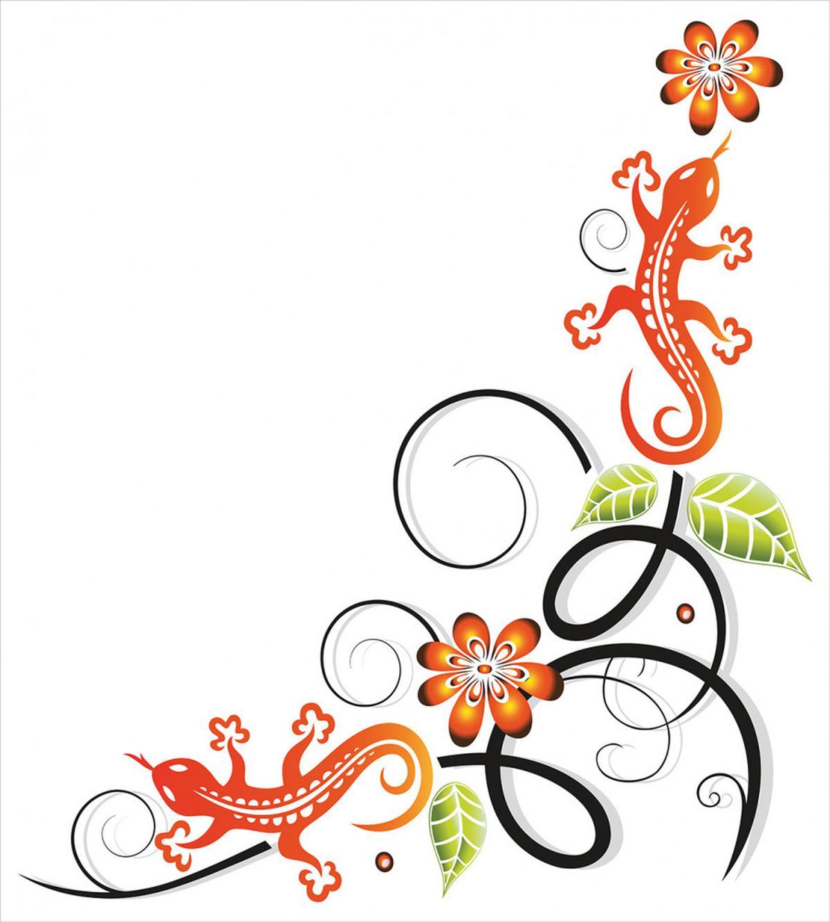 Baby Lizard and Flower — Pattern