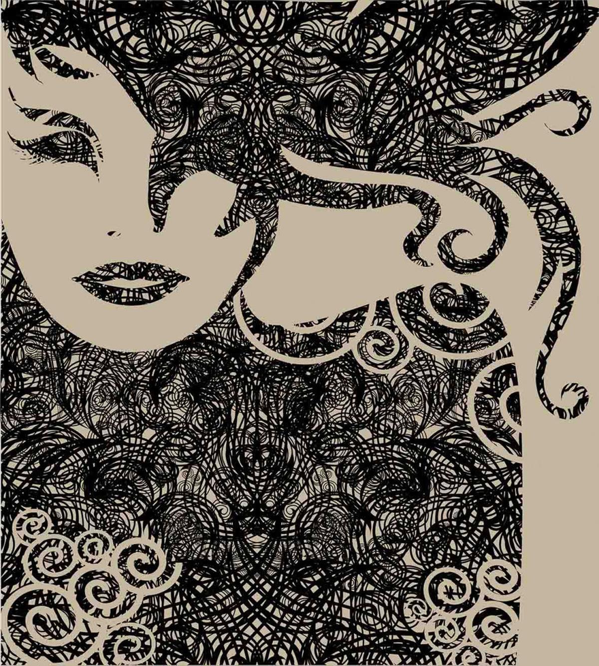 Woman with Cool Posing — Pattern