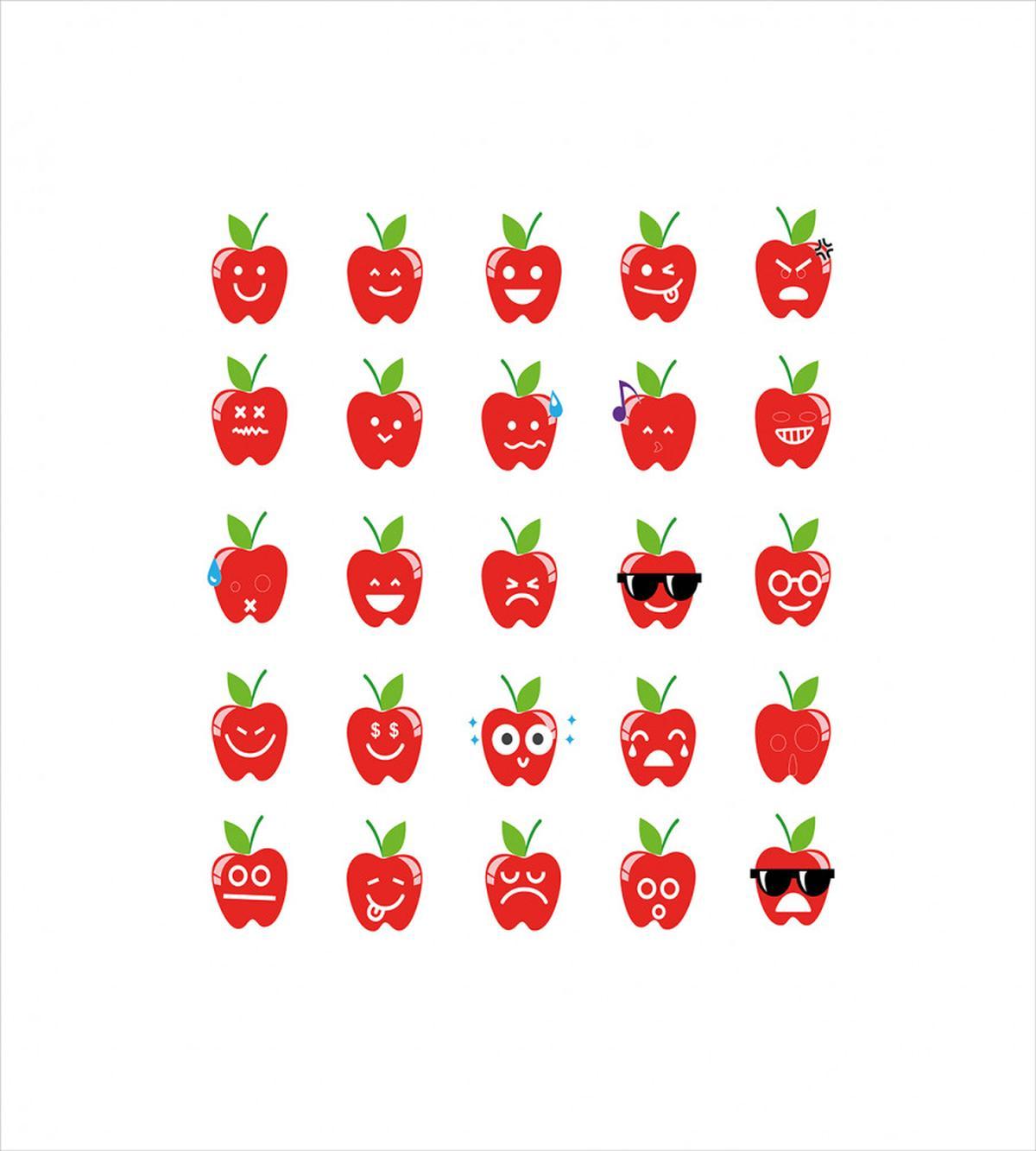 Apples with Faces Happy — Pattern
