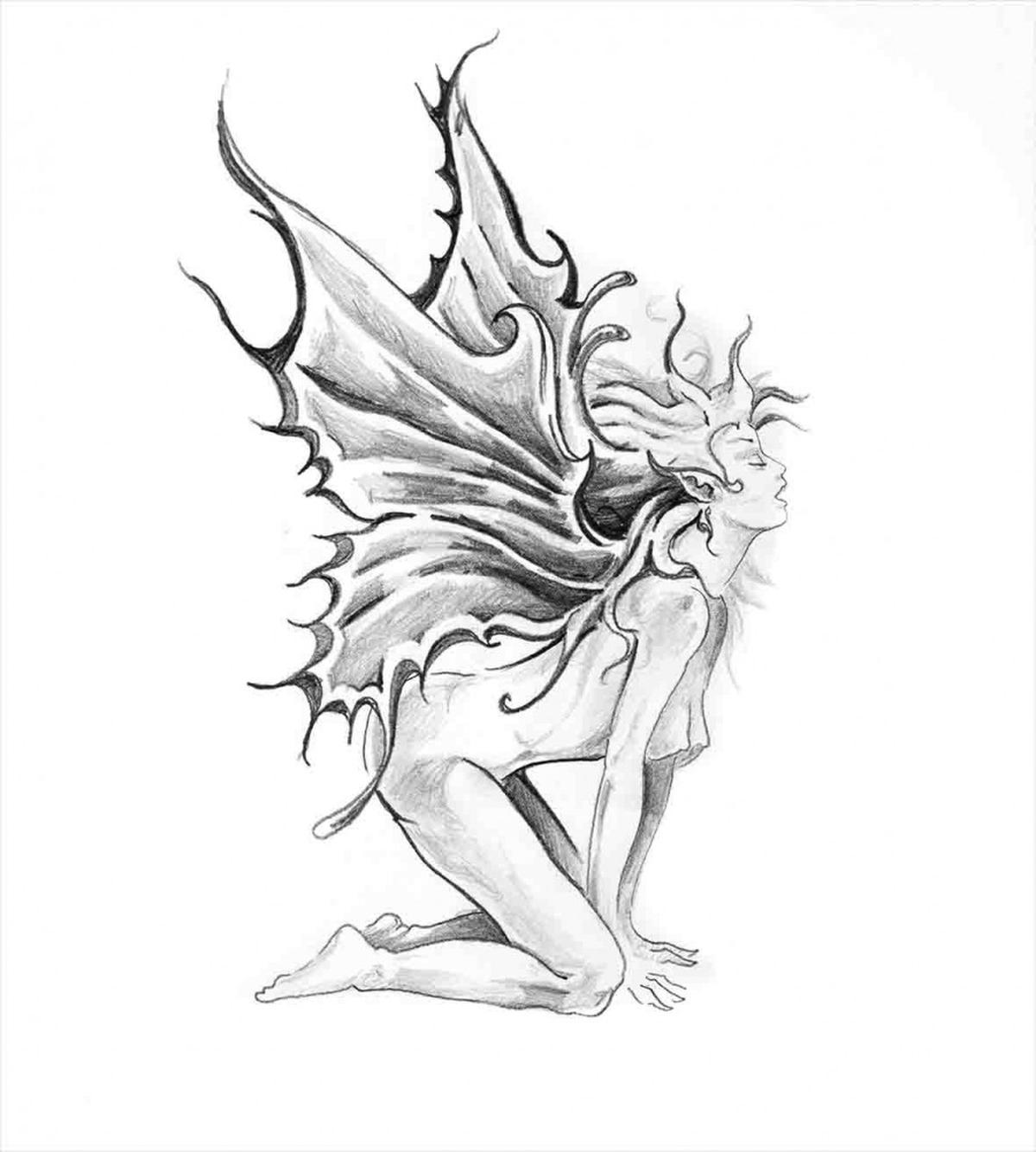 Pencil Drawing Angels — Pattern