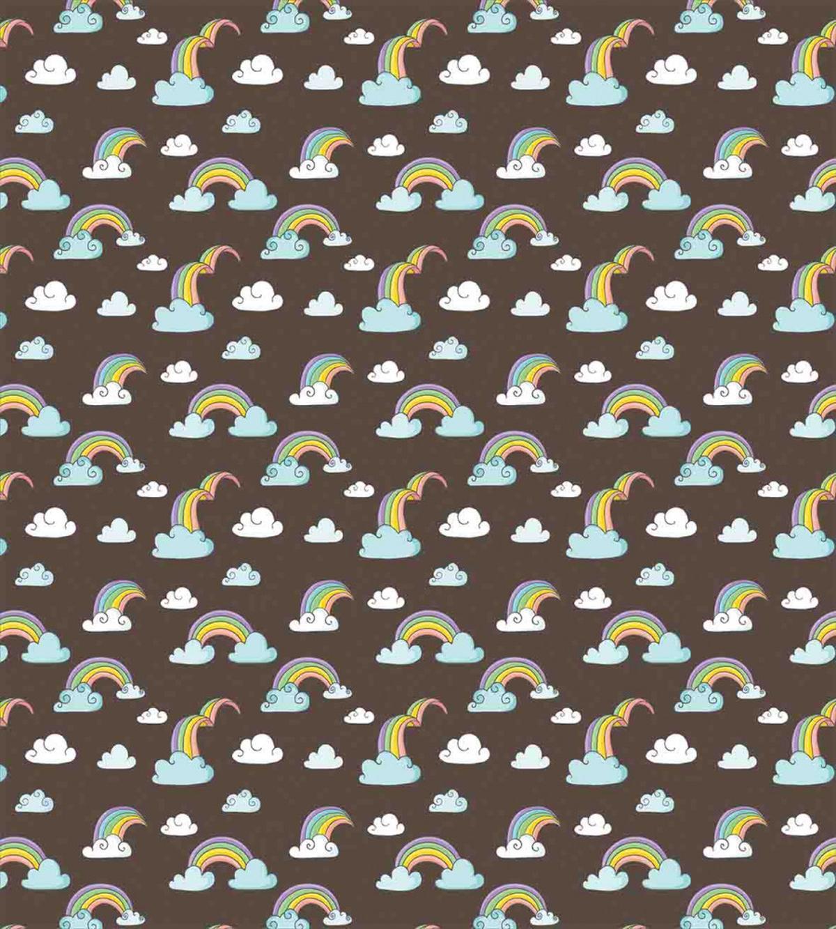 Doodle Rainbow and Clouds — Pattern