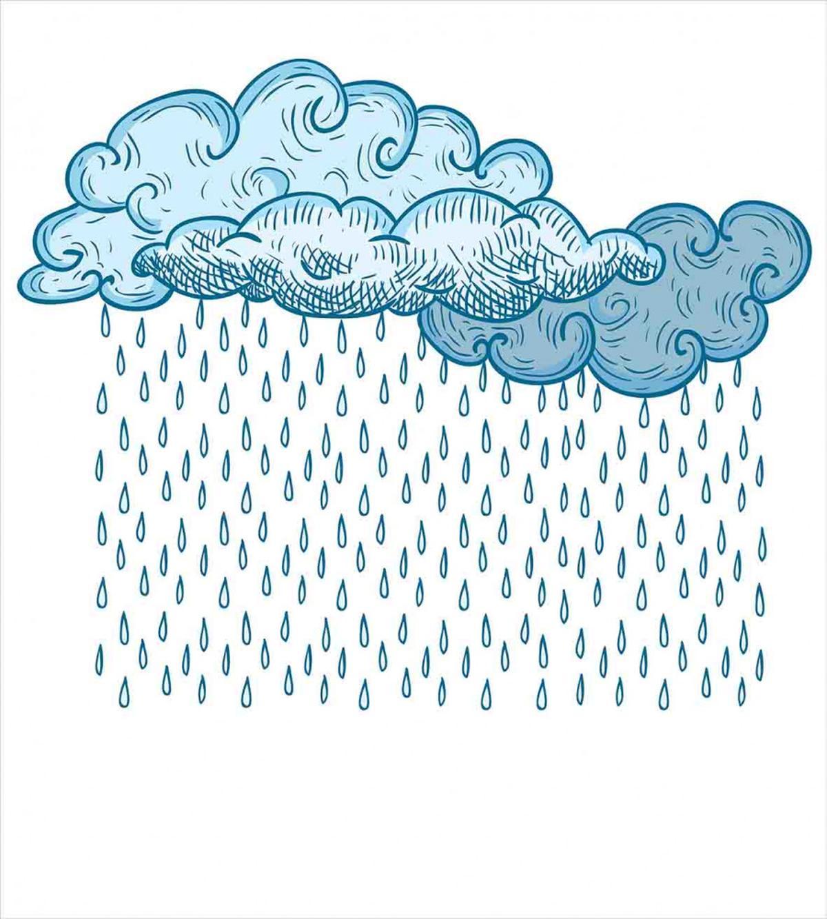 Rain Cloud Sketch Fall — Pattern