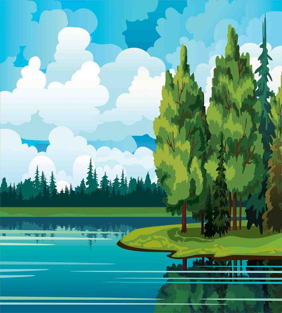 Forest Lake Clouds — Pattern