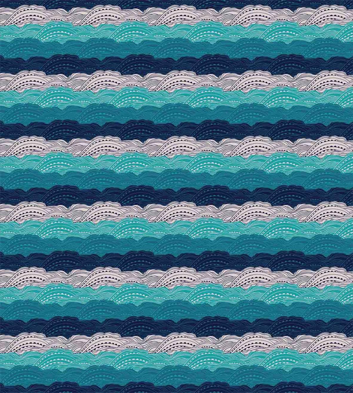 Ornamental Waves in Blue Tones — Pattern