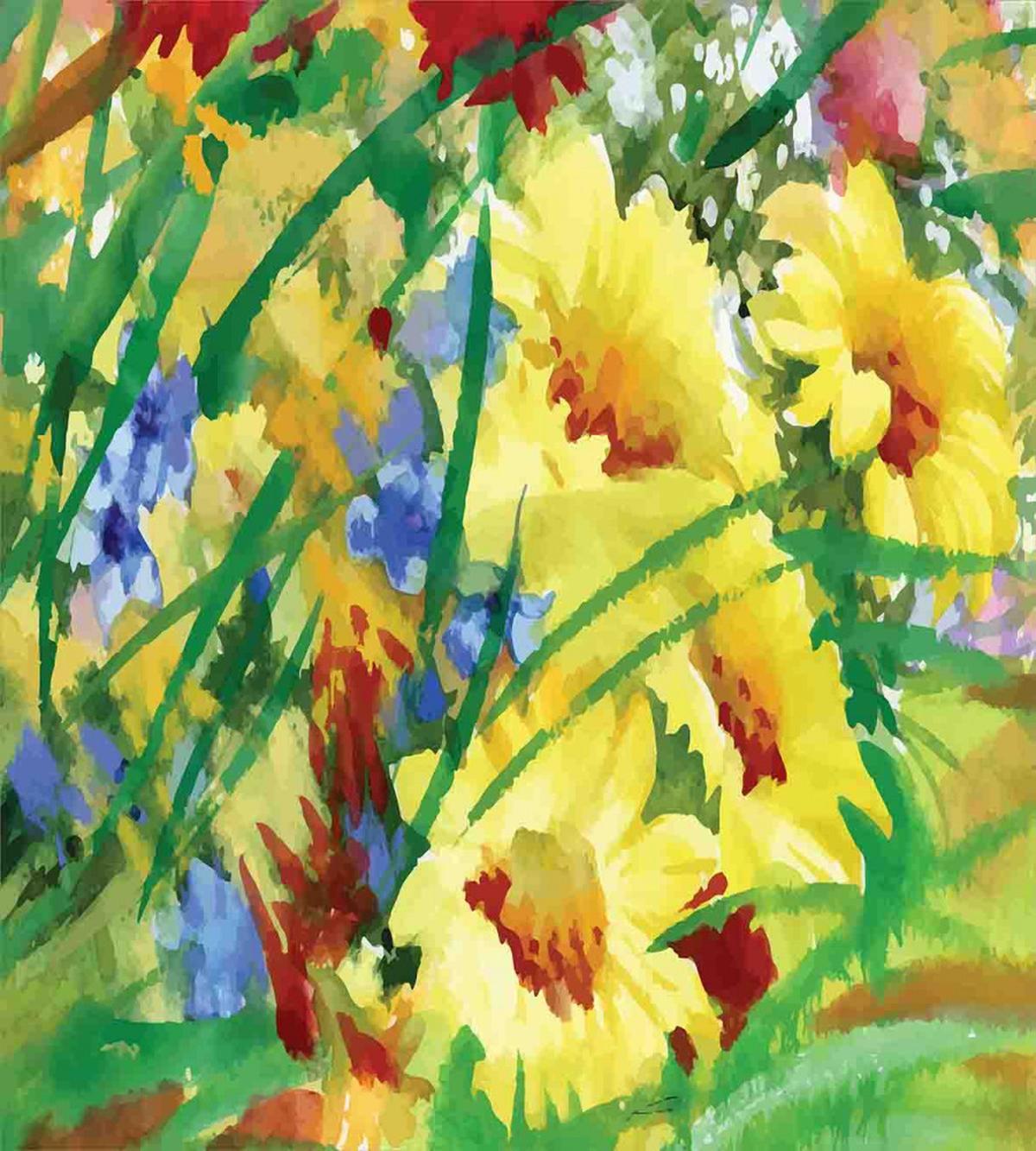 Watercolor Flower Field — Pattern