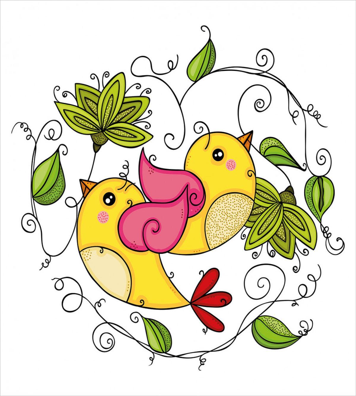 Love Avian Floral Art — Pattern