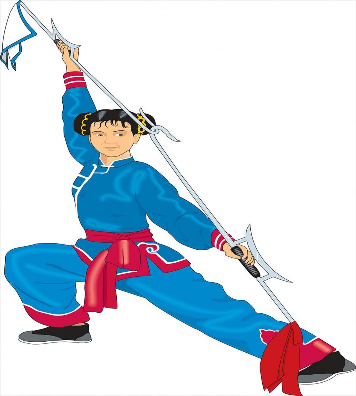 Cartoon Girl in Folk Clothe — Pattern