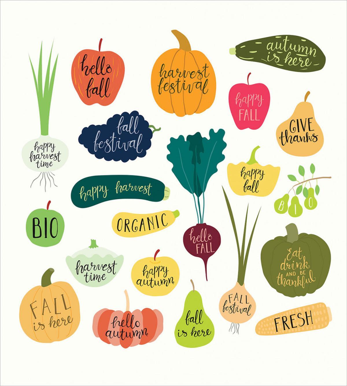 Plant Fruit Vegetable Slogan — Pattern