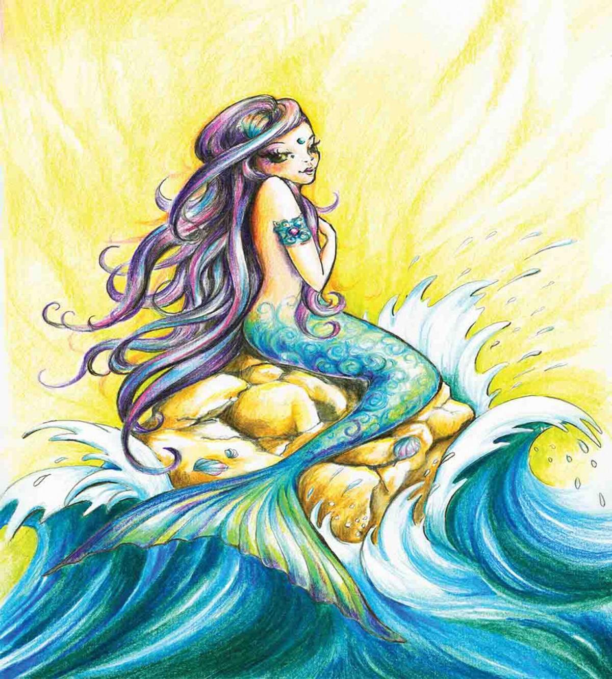 Fantasy Woman on Rock — Pattern