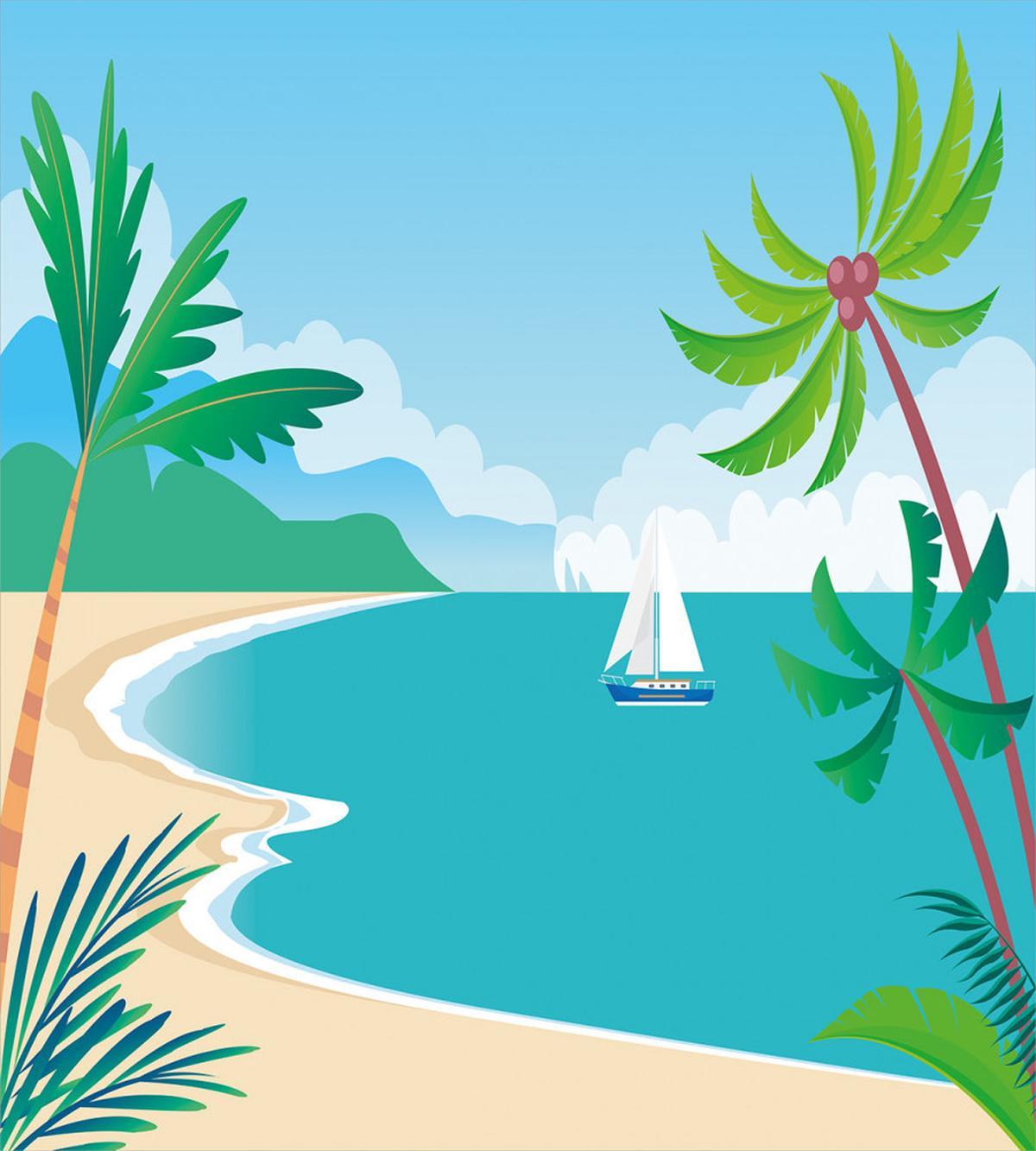 Cartoon Tropic Coast — Pattern