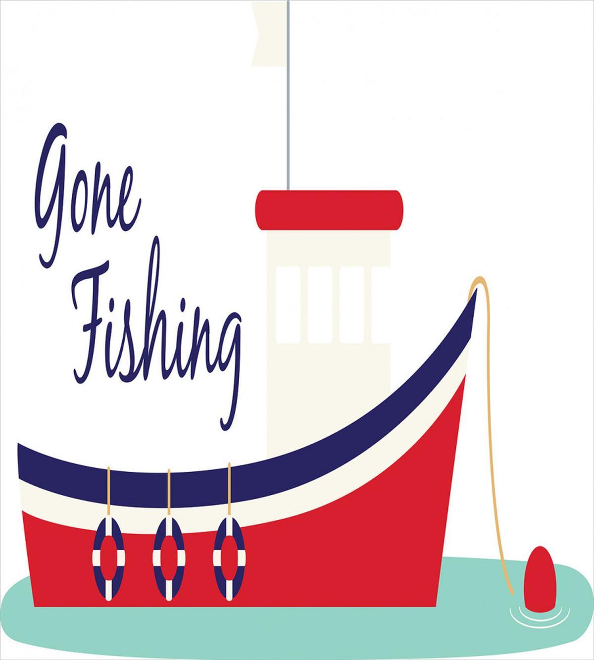 Cartoon Fishing Boat — Pattern