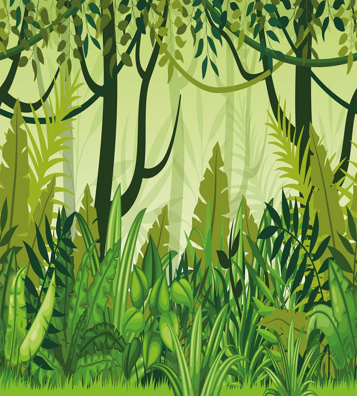 Cartoon Rainforest — Pattern