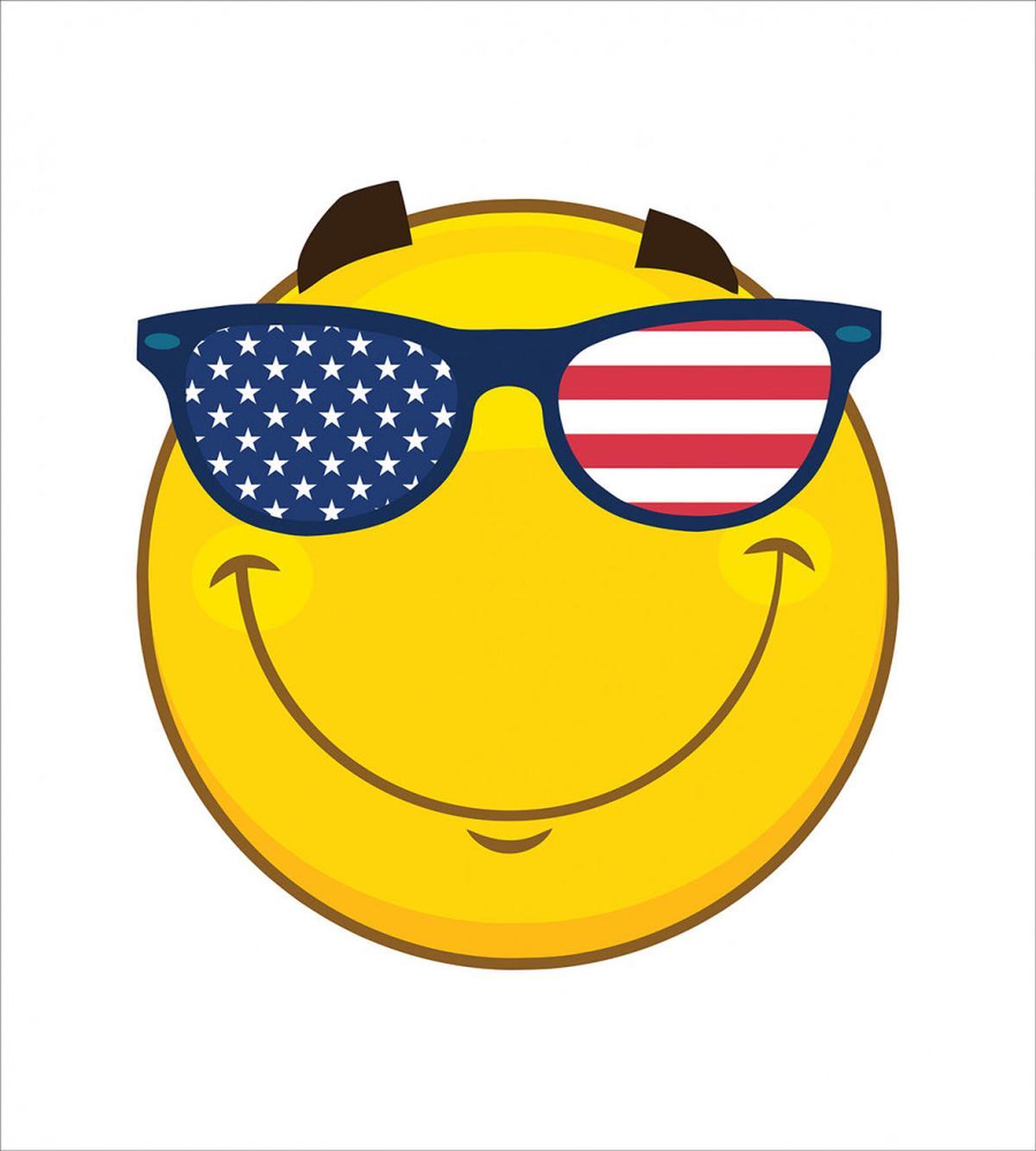 USA-Themed Emoji Sun Face — Pattern