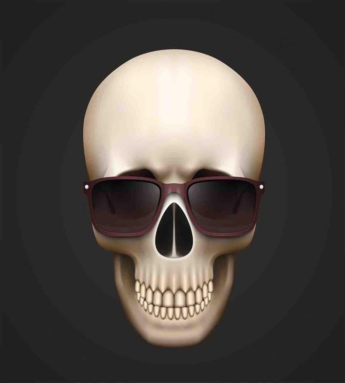 Funny Glass Skeleton Head — Pattern