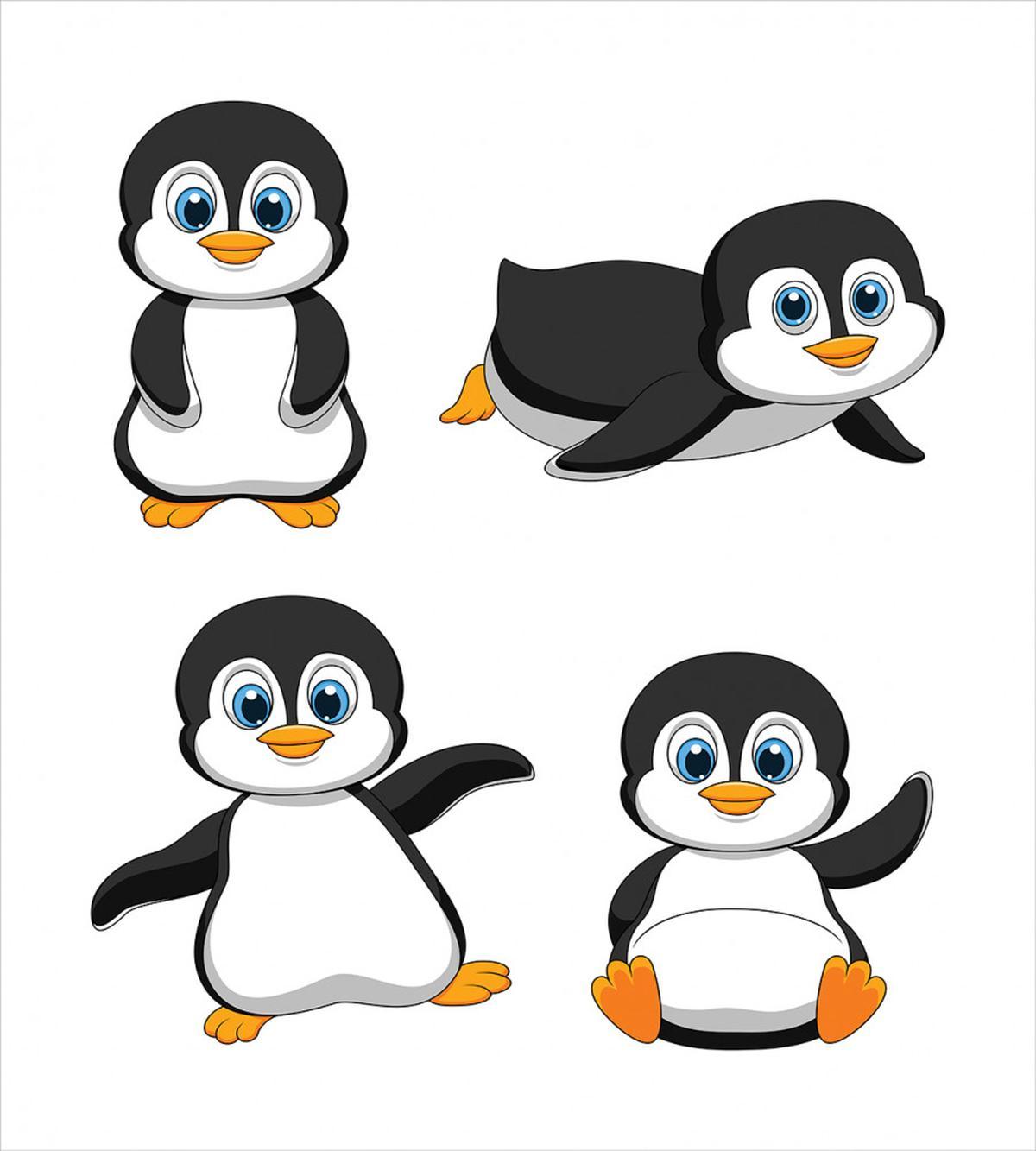 Penguin Cartoon Fun — Pattern
