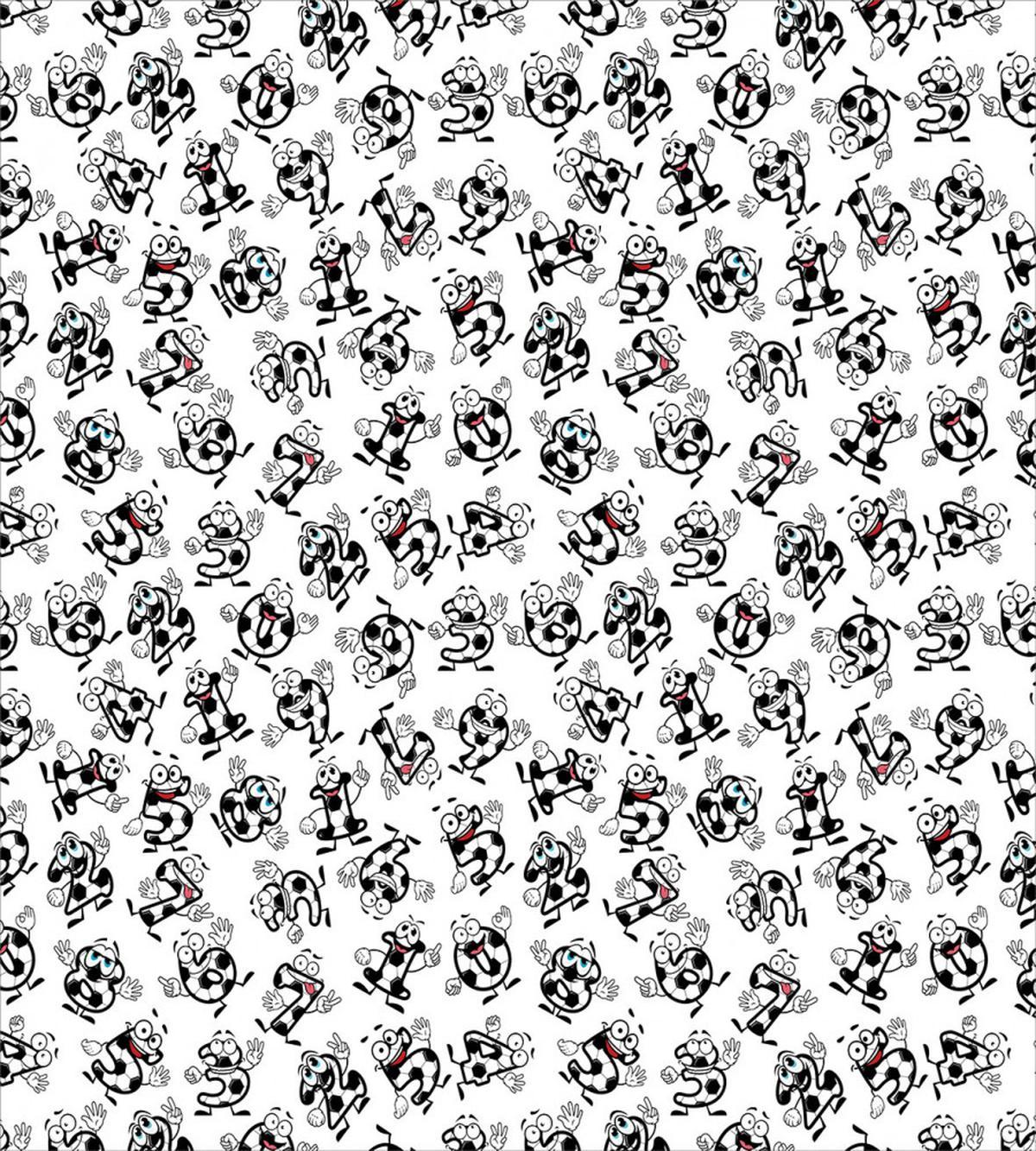 Football Numbers Cartoon — Pattern