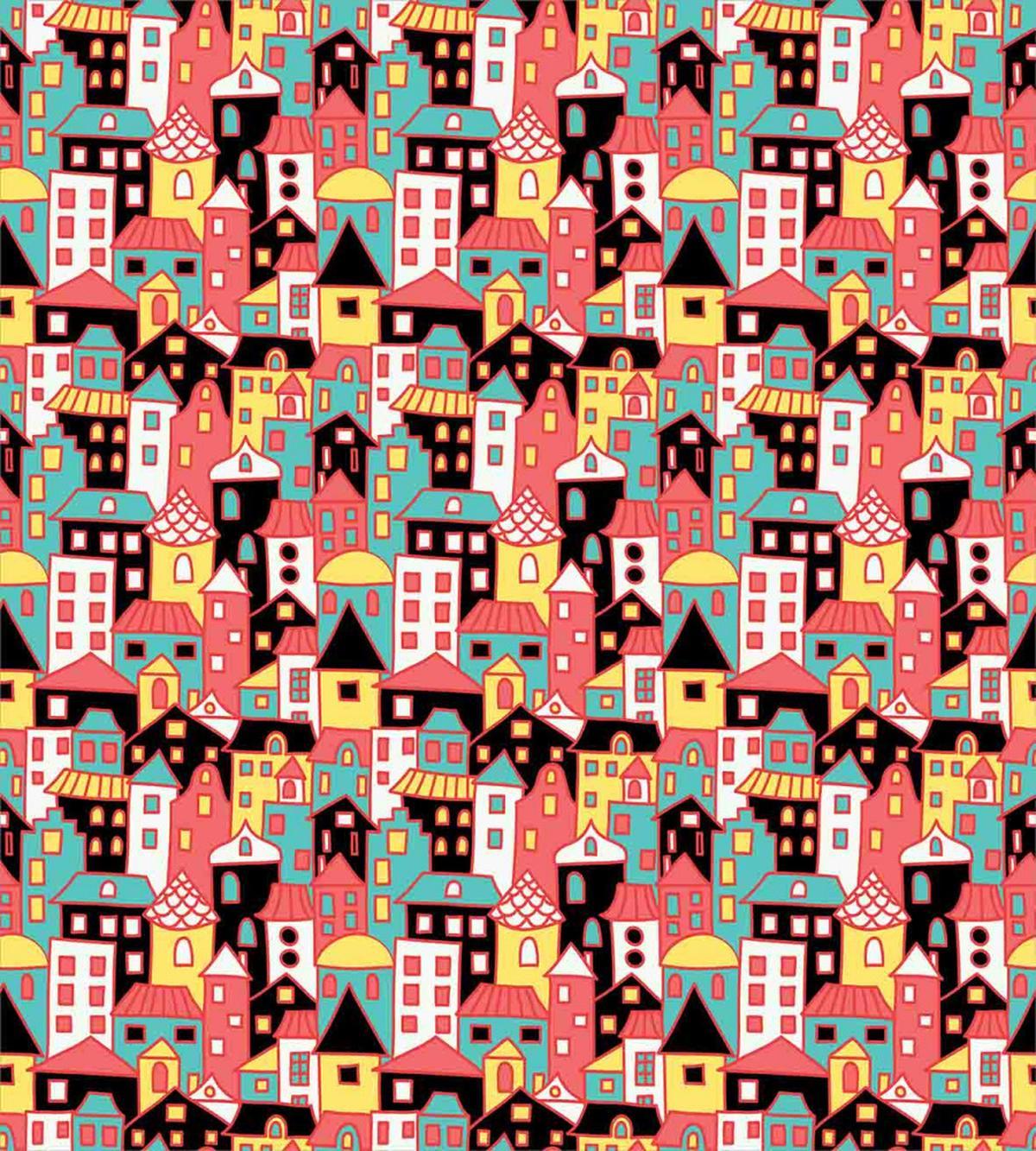 Doodle Colorful Town — Pattern