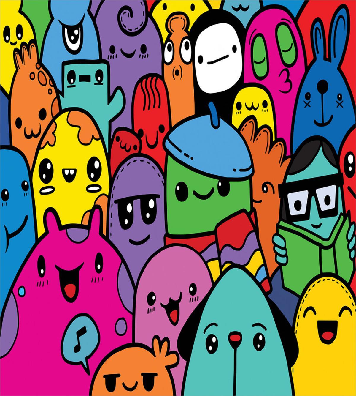 Colorful Doodle Monsters — Pattern