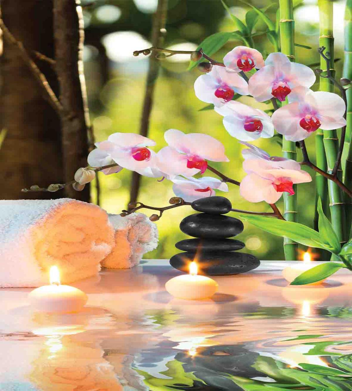 Spa with Candles Orchids — Pattern