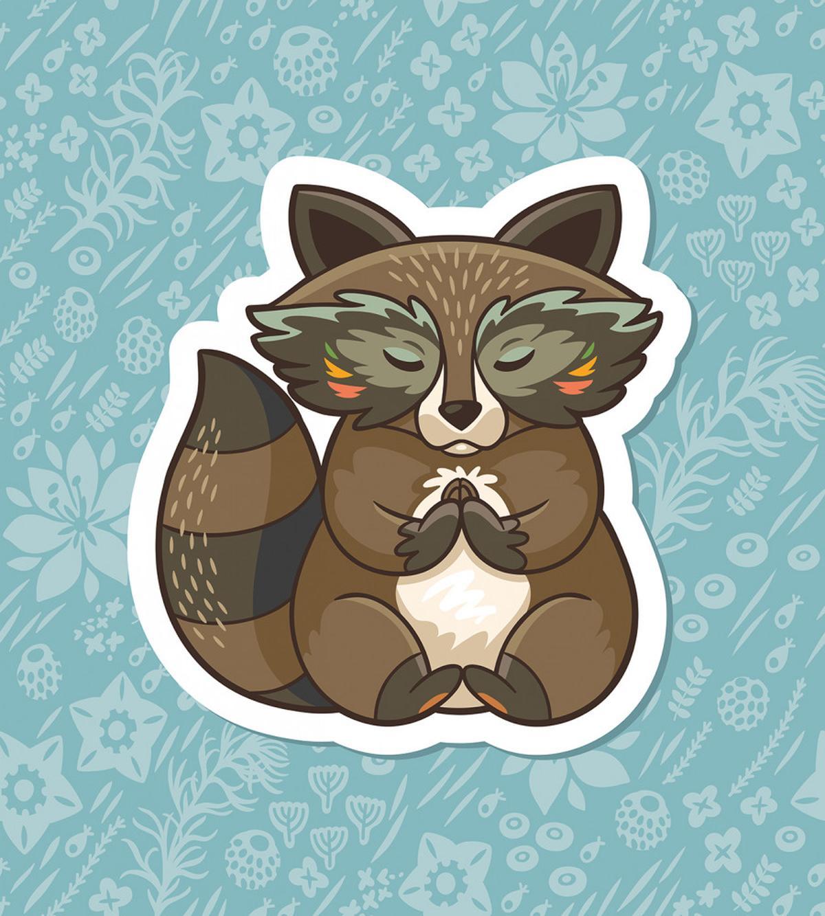 Raccoon on Meadow — Pattern