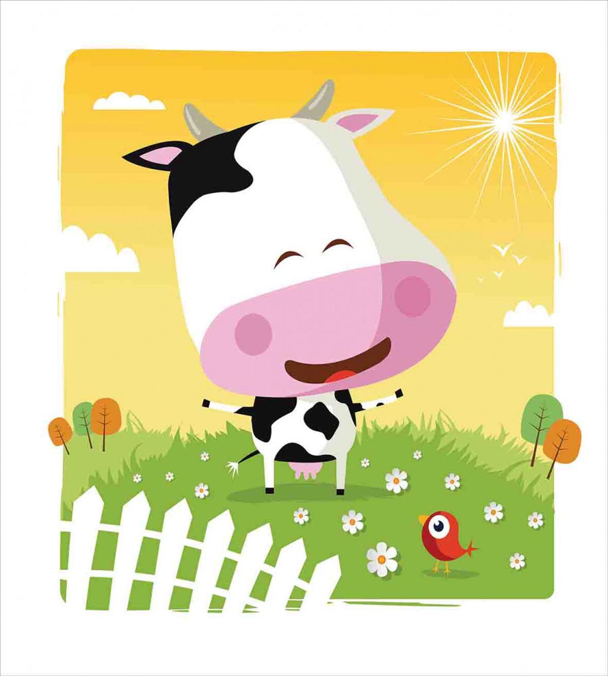 Happy Cartoon Cow Ranch — Pattern