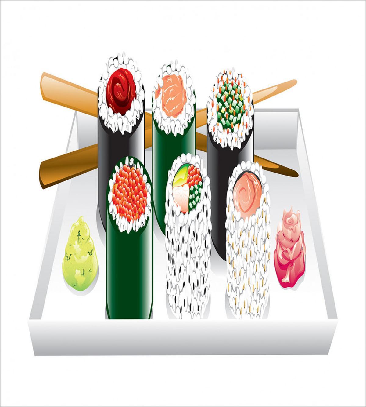 Various Flavored Sushi Plate — Pattern