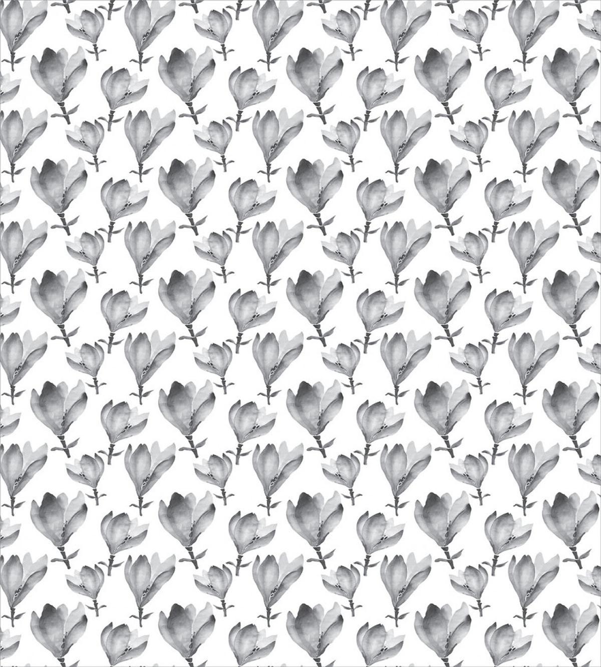 Greyscale Watercolor Flowers — Pattern