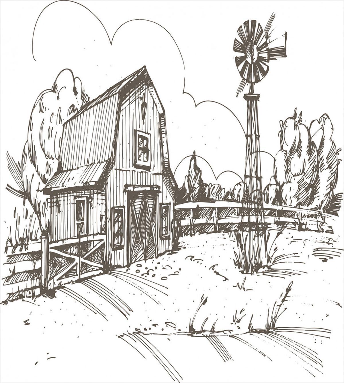 Rustic Farmhouse Barn — Pattern