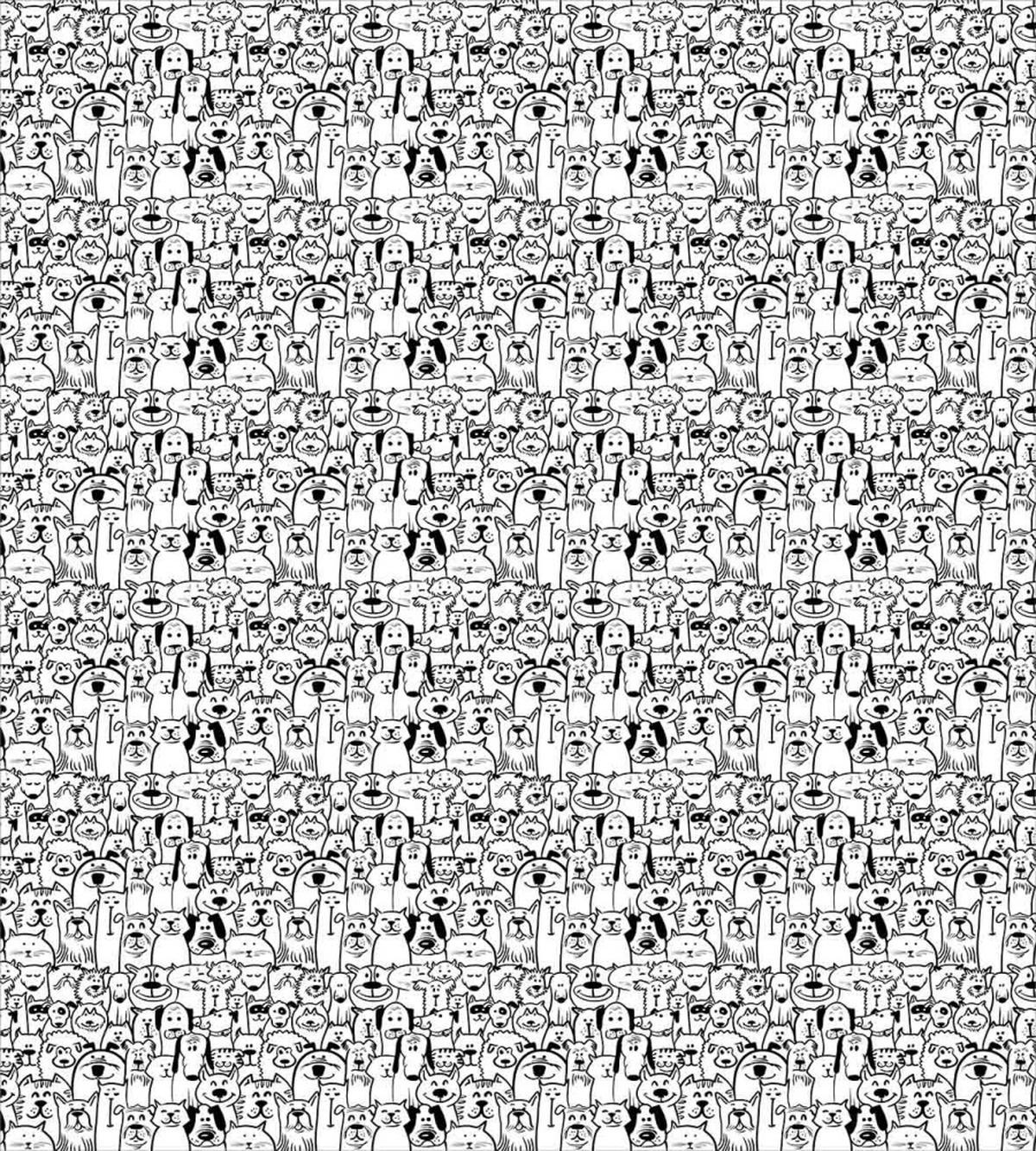 Monochrome Doodle Art Animals — Pattern