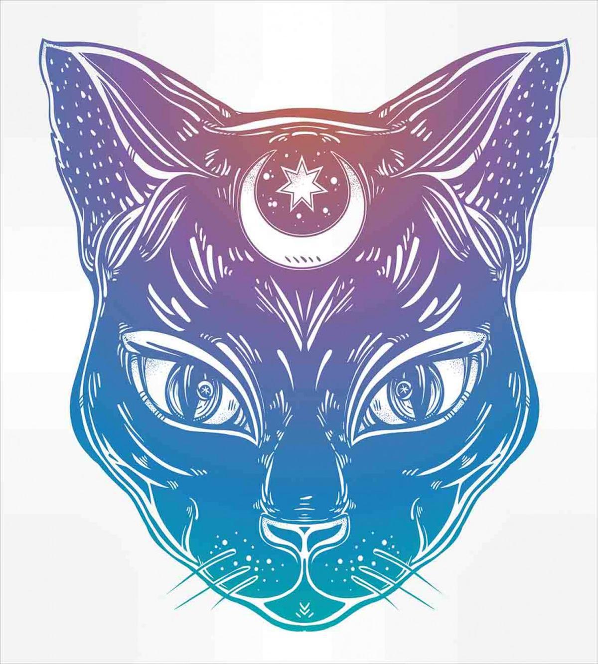 Cat Head Moon and Star — Pattern