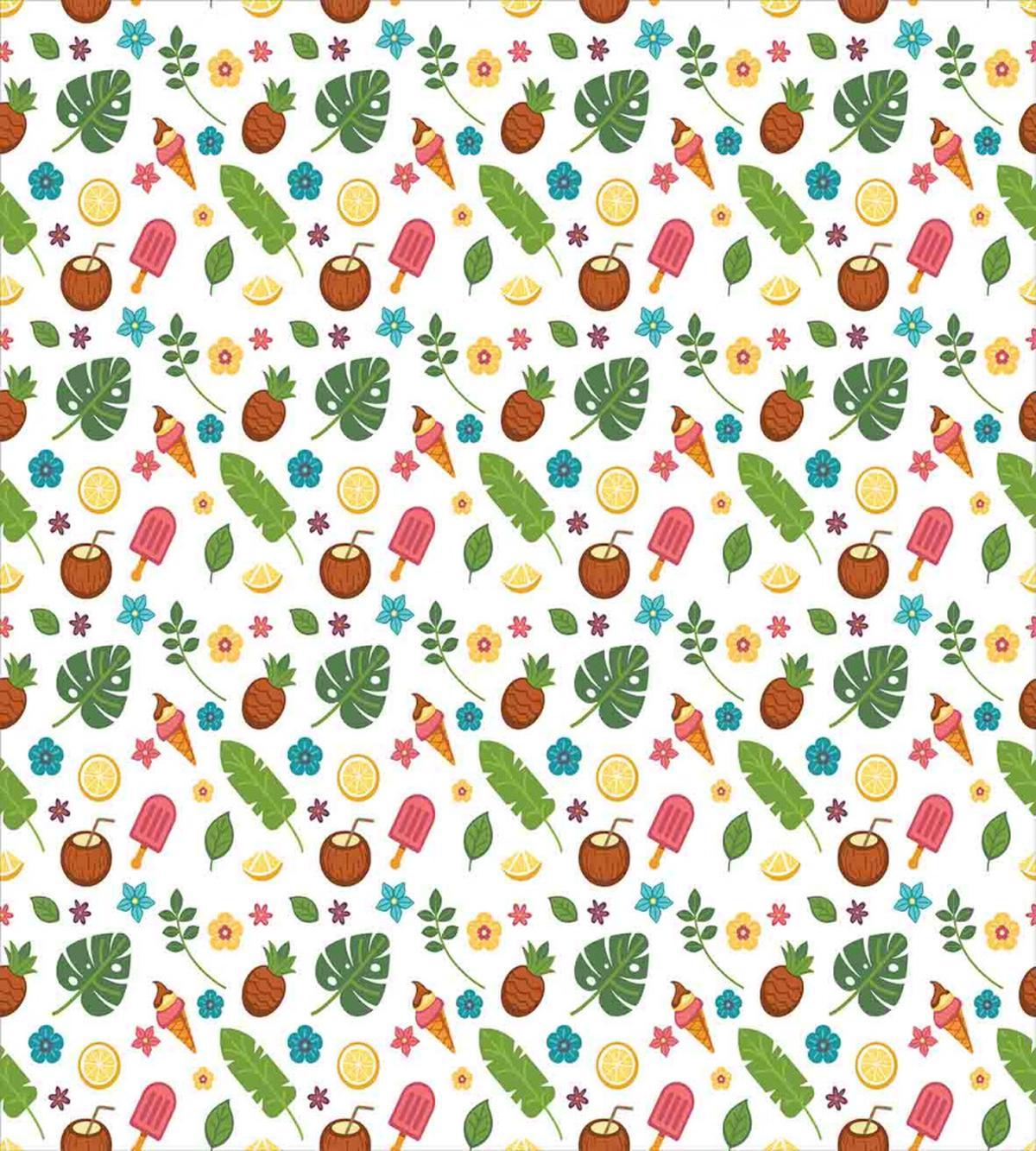 Ice Cream and Exotic Leaves — Pattern