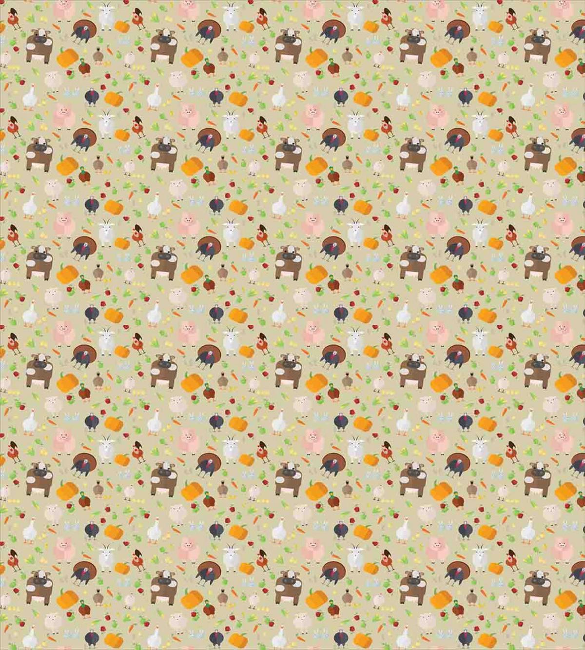 Cartoon Barnyard Crop — Pattern